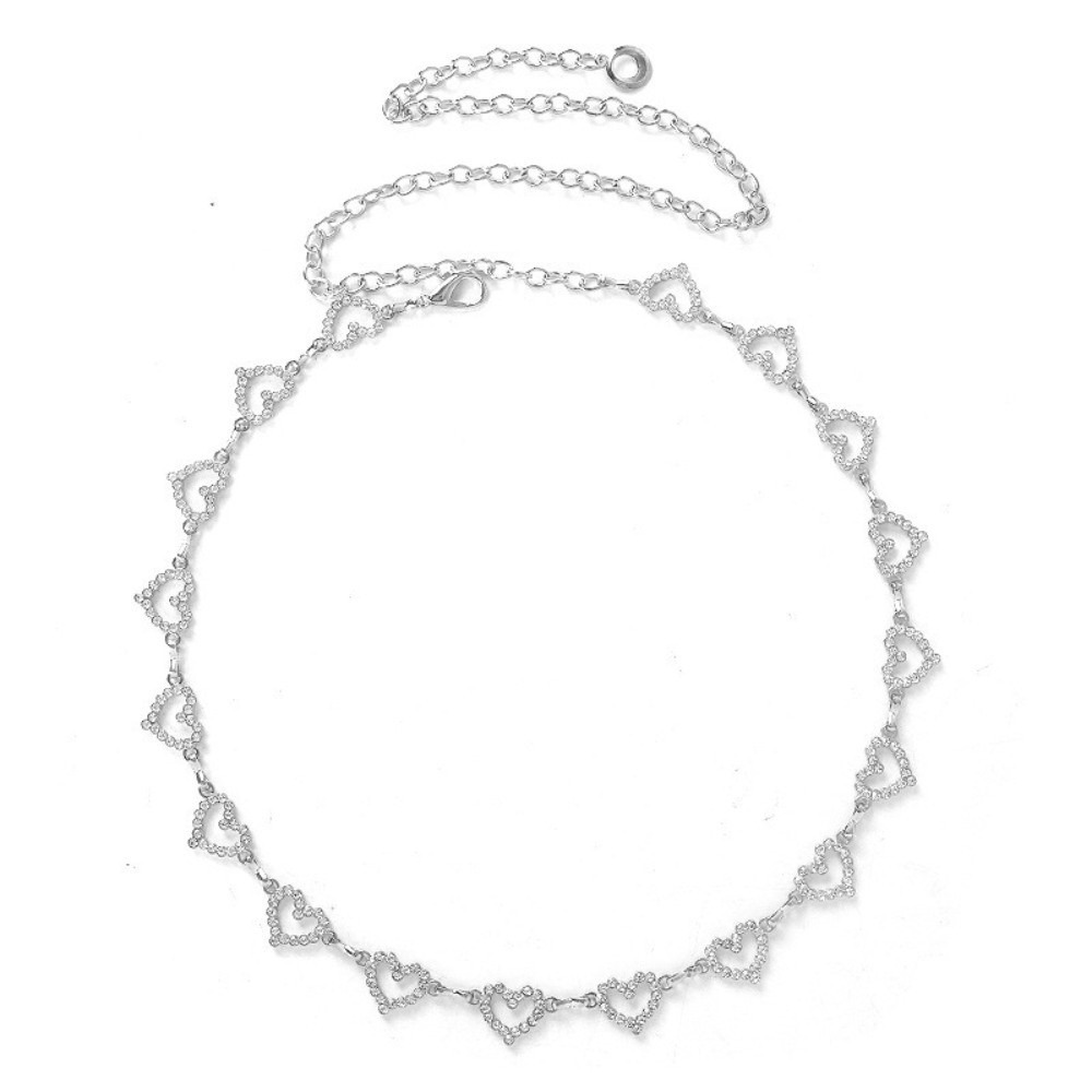 Body Jewelry Y2K - Rantai Pinggang Berumbai Bentuk Hati Fashion