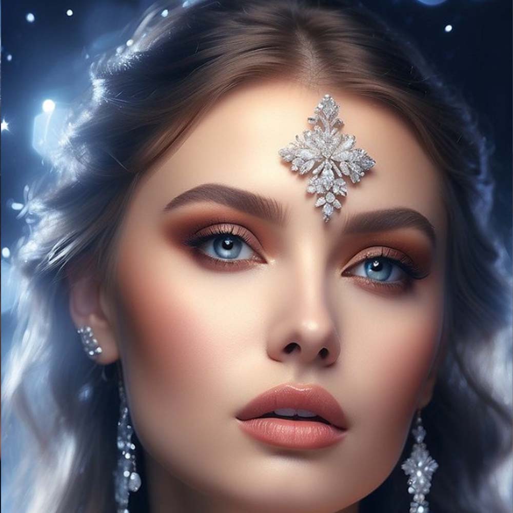 Body Jewelry Indian - Stonefans stiker dahi geometris, hiasan pernikahan