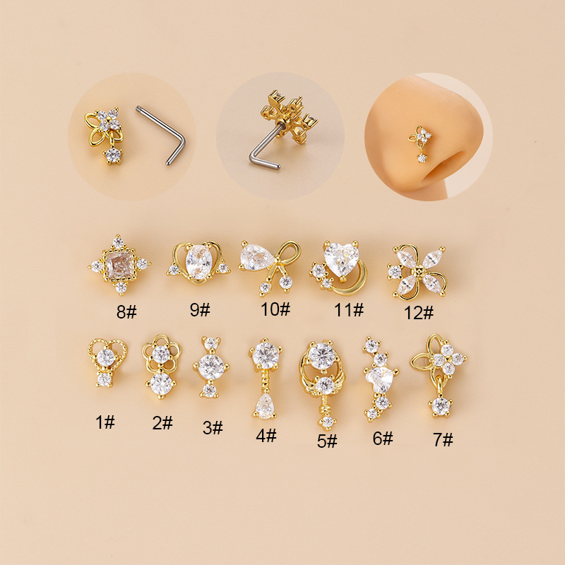 Body Jewelry Indian - 1 Buah 20G 316L Cincin Hidung