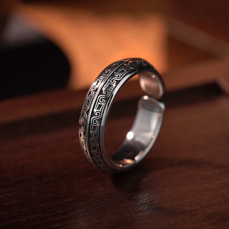 Body Jewelry High End - Cincin gulungan berbahan perunggu dengan elemen