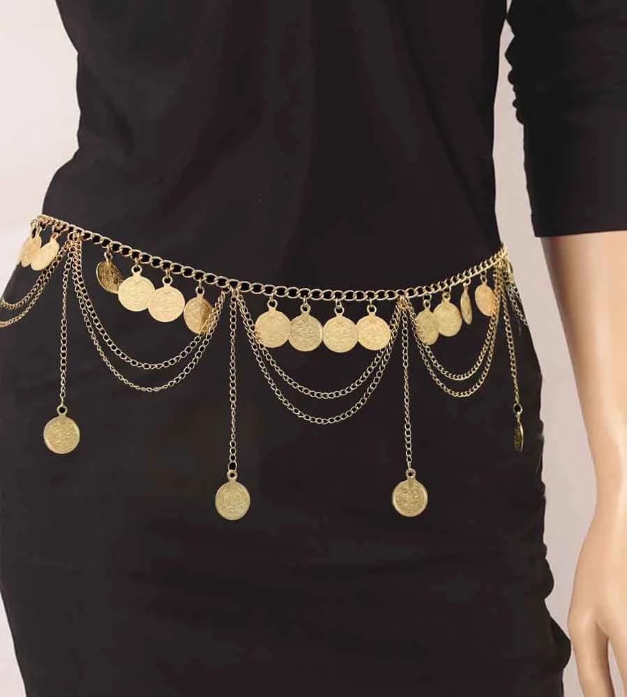 Body Jewelry Indian - Tribal Gypsy Vintage Warna Emas Koin