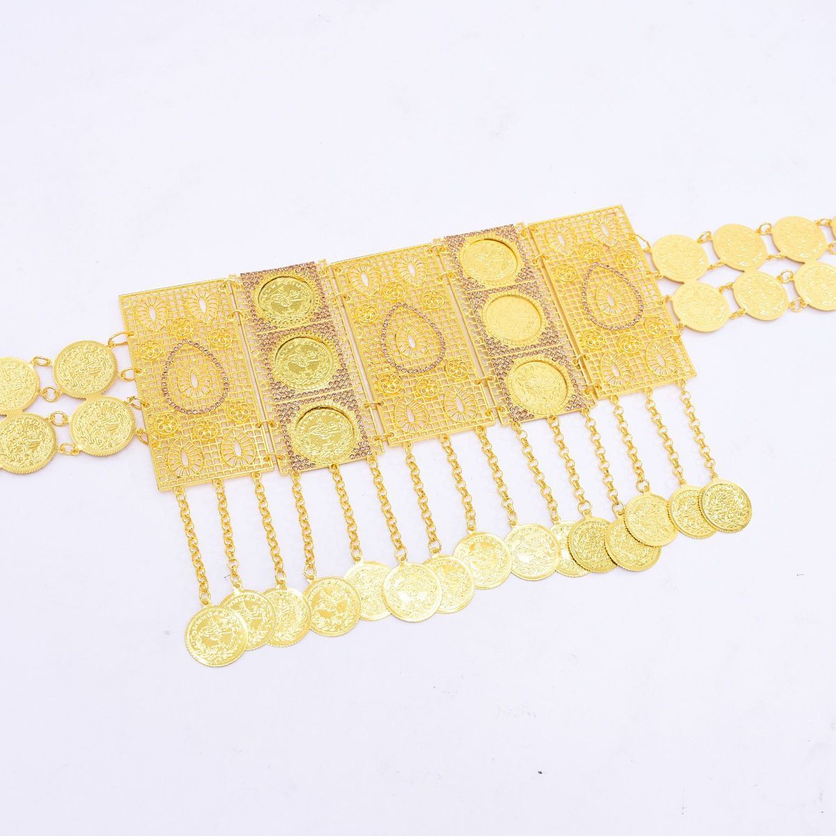 Sabuk Berlapis Emas 24K Kelas  - Body Jewelry Dubai ulasan dan harga