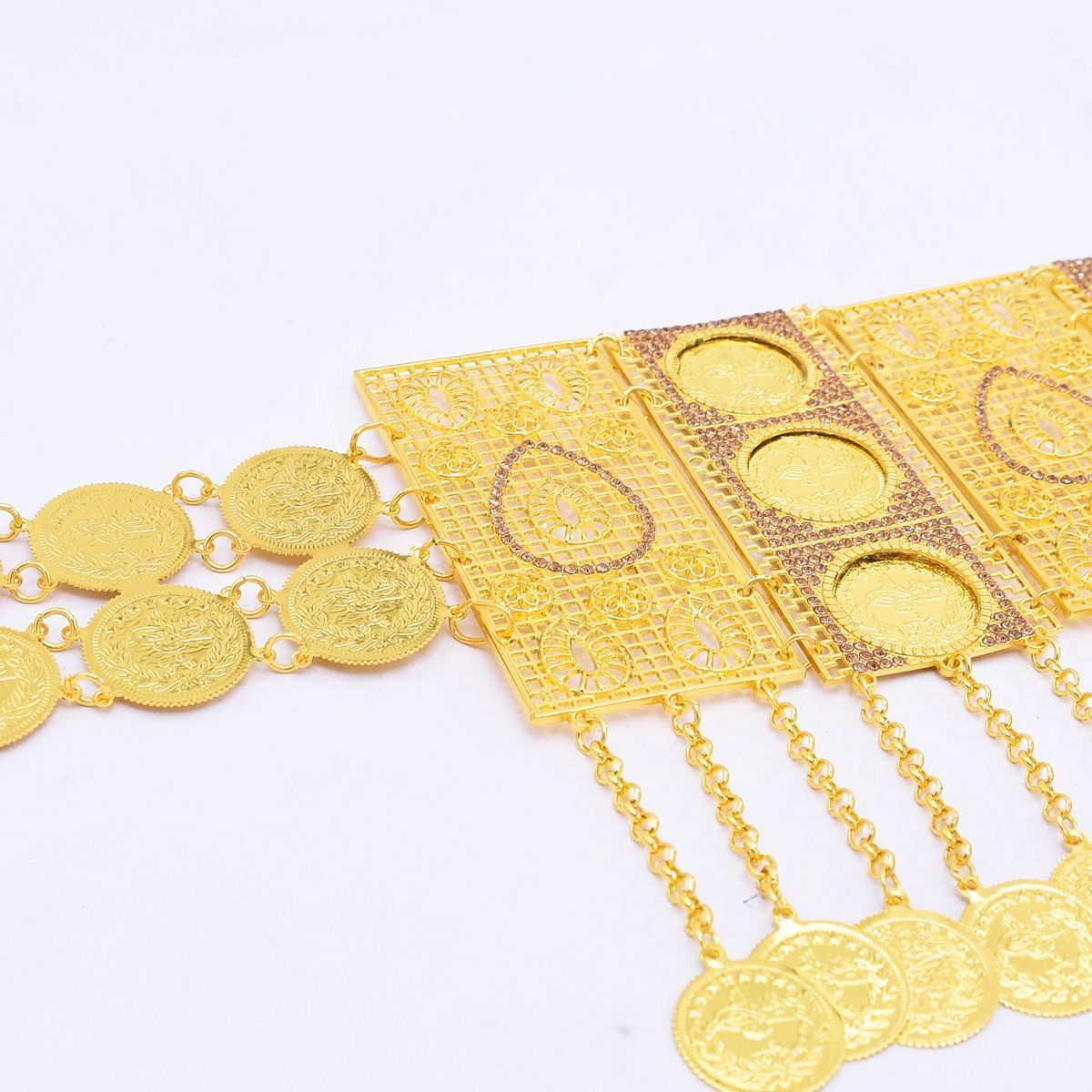 Sabuk Berlapis Emas 24K Kelas  - Body Jewelry Dubai ulasan dan harga