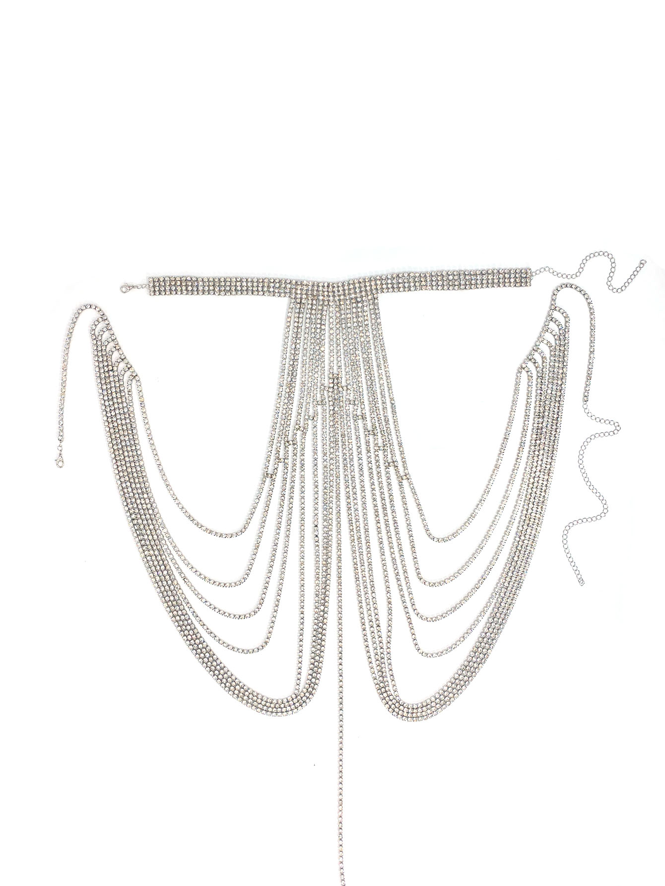 Kalung rantai dada kristal mew - Body Jewelry High End ulasan dan harga