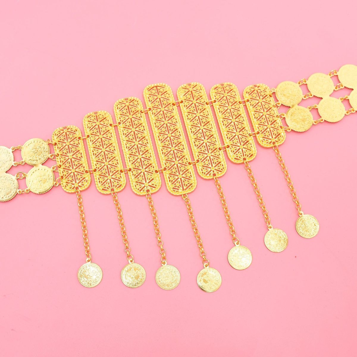 Sabuk Berlapis Emas 24K Kelas  - Body Jewelry Dubai ulasan dan harga