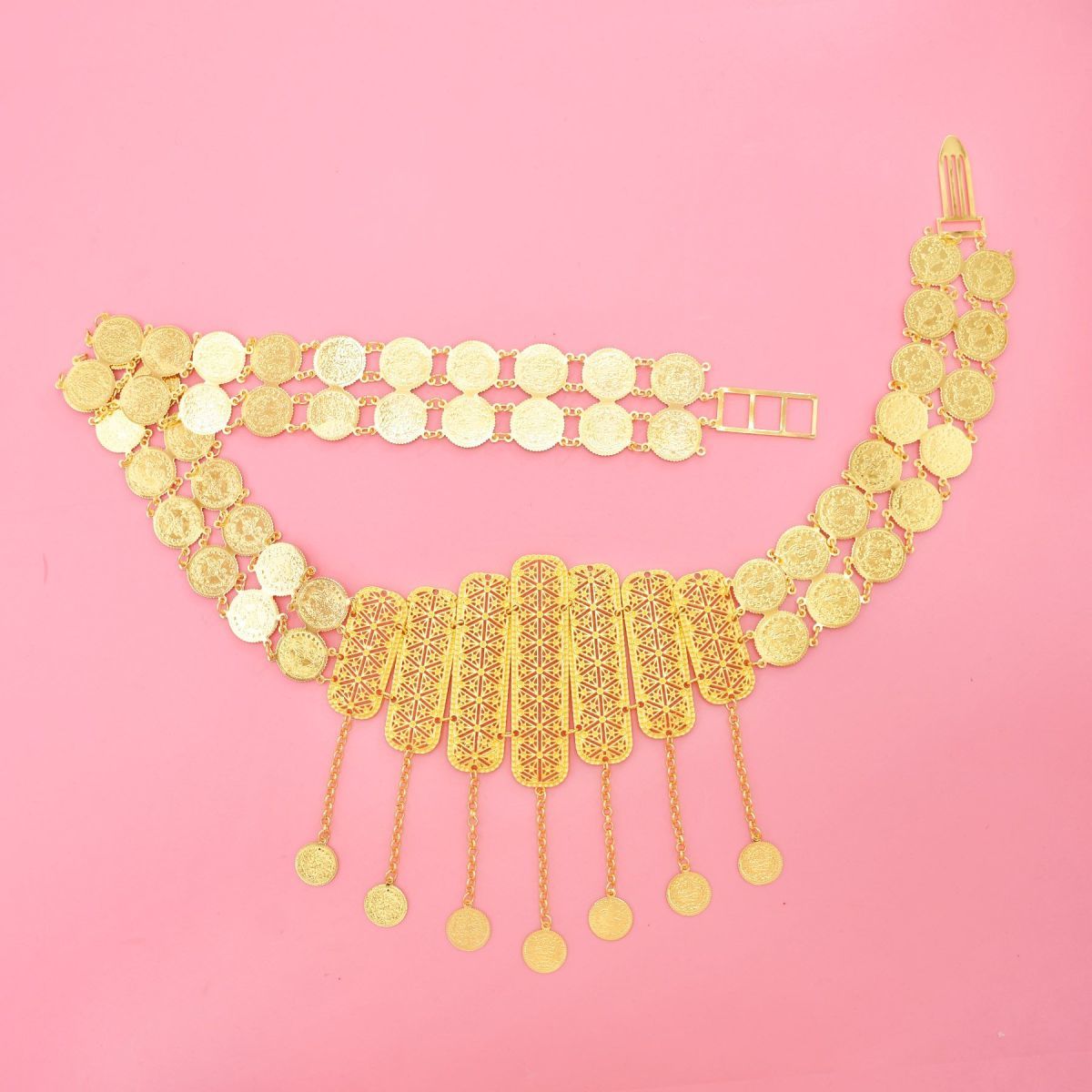 Sabuk Berlapis Emas 24K Kelas  - Body Jewelry Dubai ulasan dan harga