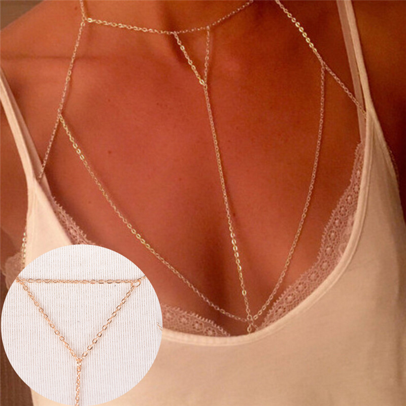 Kalung V rantai modis wanita,  - Body Jewelry Harness ulasan dan harga