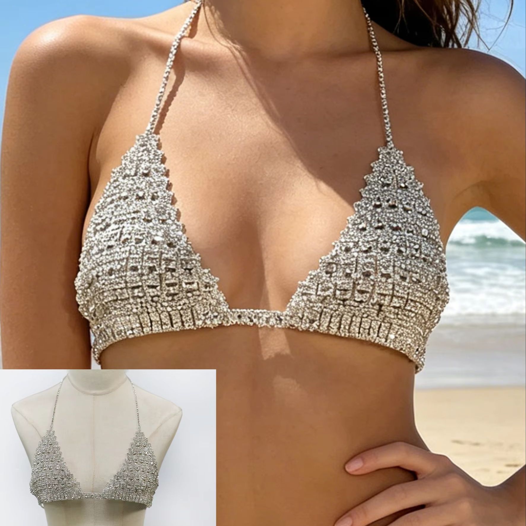 1Pcs Kalung Gantung Leher Gaya - Body Jewelry Chest ulasan dan harga