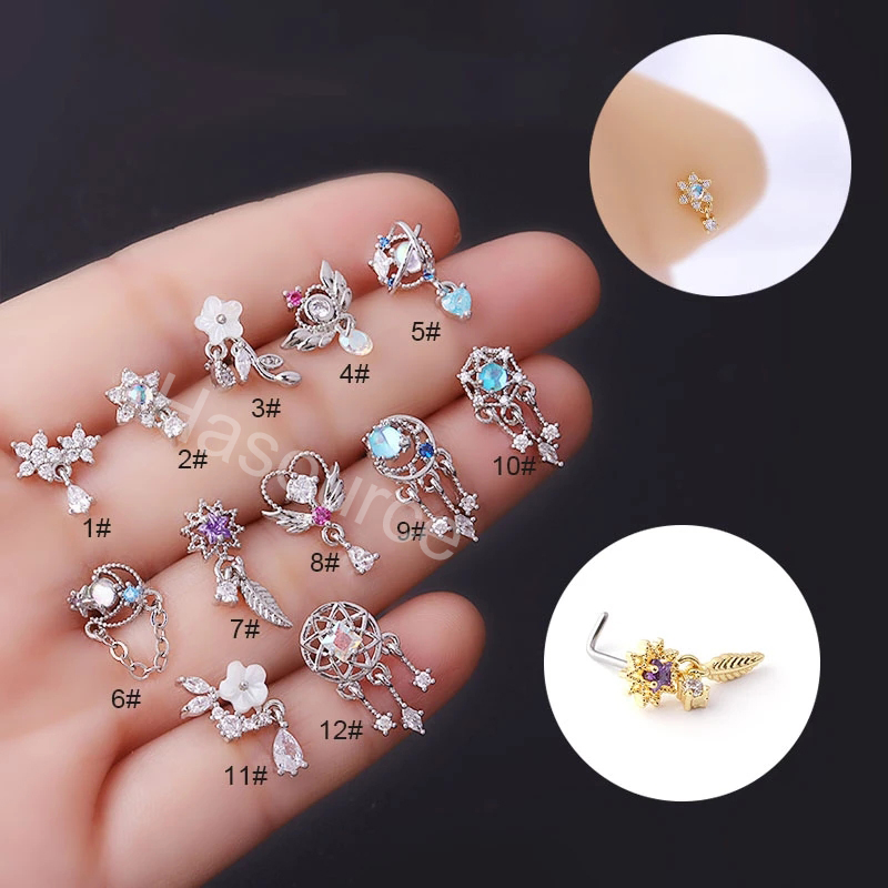 2022 Baru 1 Buah Mode 316L Bed - Body Jewelry Indian ulasan dan harga