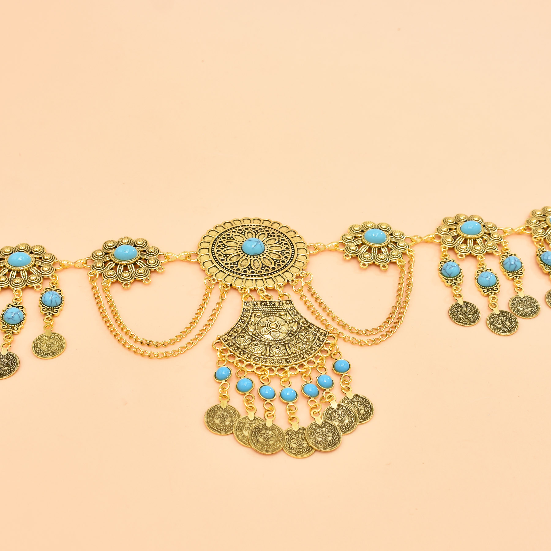 Rantai pinggang ukiran geometr - Body Jewelry Indian ulasan dan harga