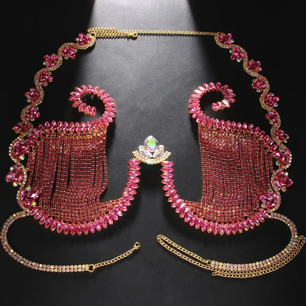 Rave braket dada kristal merah - Body Jewelry Chest ulasan dan harga