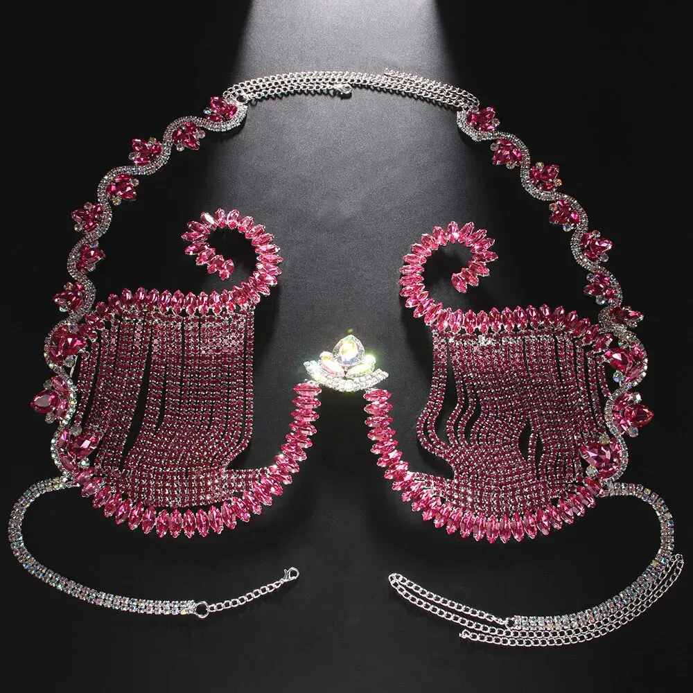 Rave braket dada kristal merah - Body Jewelry Chest ulasan dan harga