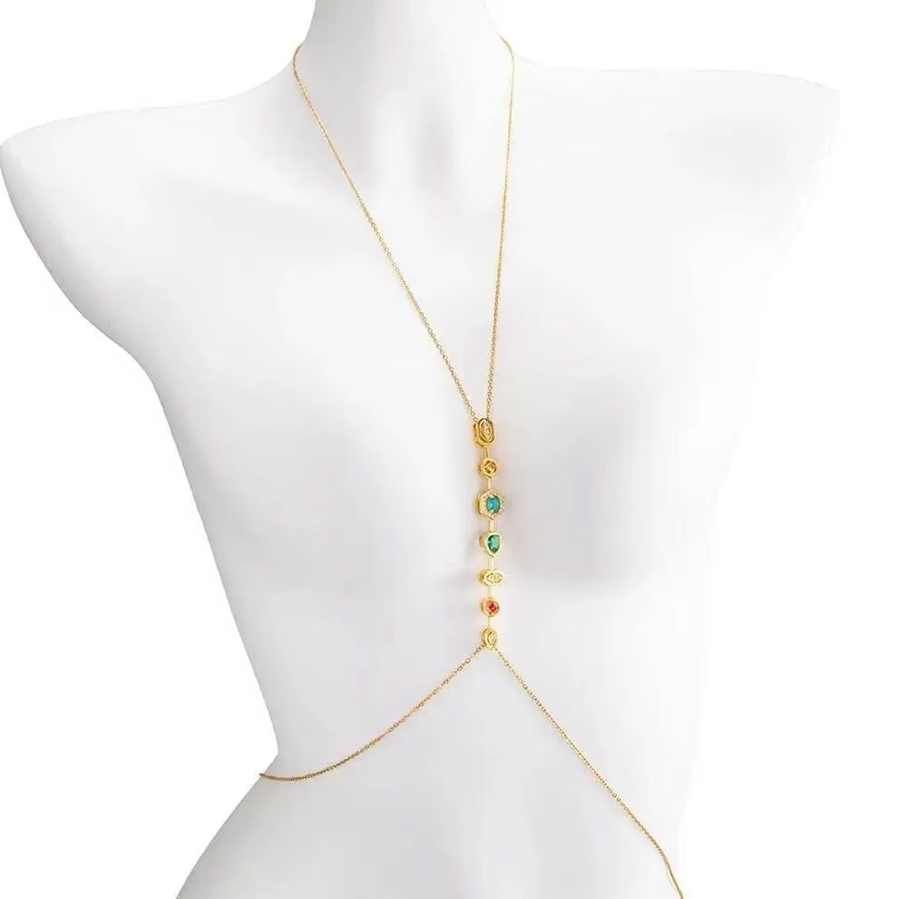 PuRui Rantai Dada Baja Tahan K - Body Jewelry Chest ulasan dan harga