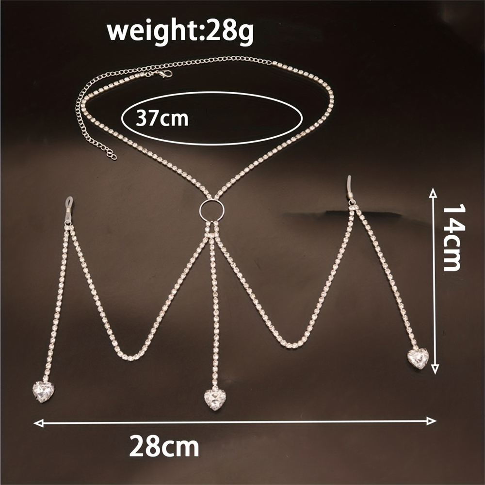 Bentuk hati tetesan air berlia - Body Jewelry Harness ulasan dan harga