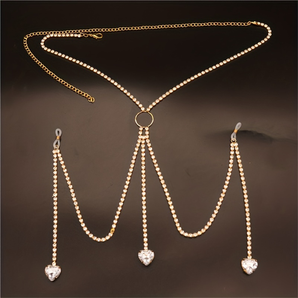 Bentuk hati tetesan air berlia - Body Jewelry Harness ulasan dan harga
