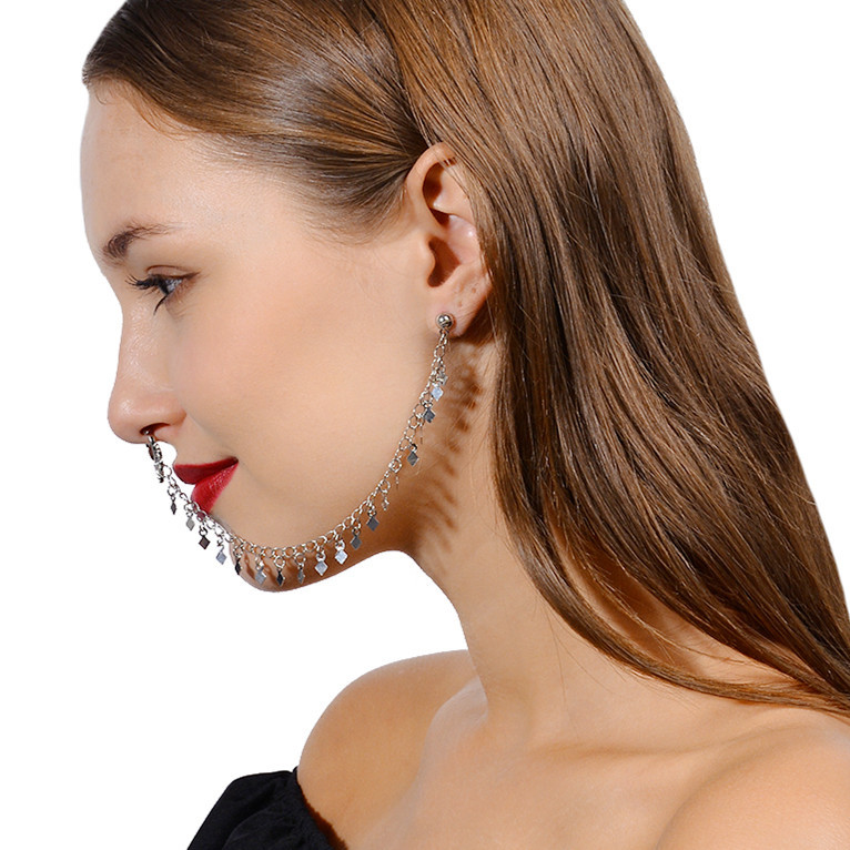 Cincin Hidung Rantai Gantung D - Body Jewelry Indian ulasan dan harga