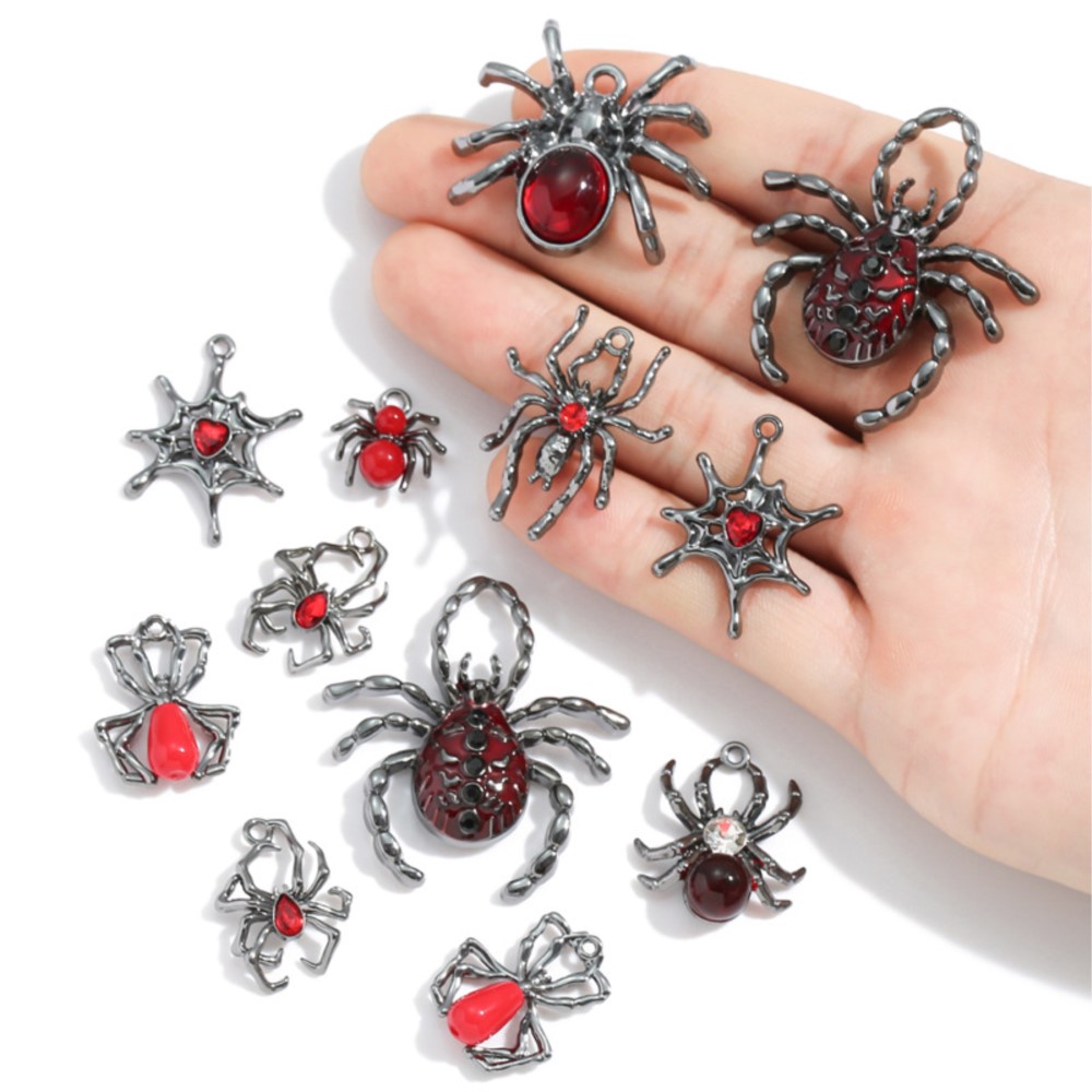 5 Buah Liontin Laba-laba Hitam - Body Jewelry Y2K ulasan dan harga