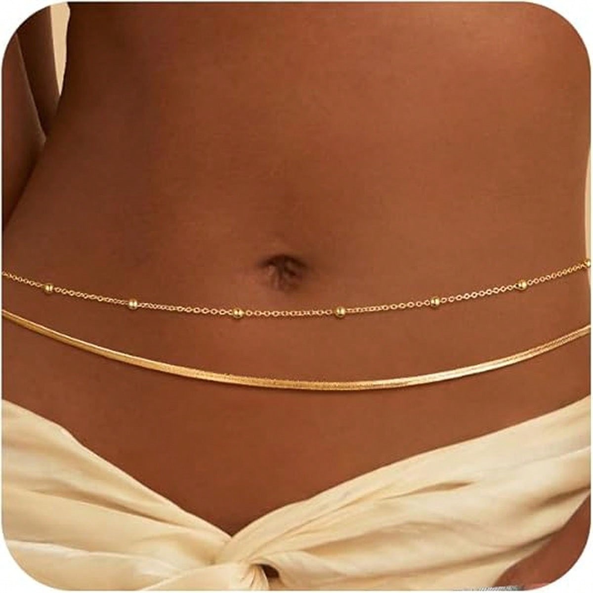Rantai Pinggang Emas Wanita, R - Body Jewelry Waterproof ulasan dan harga