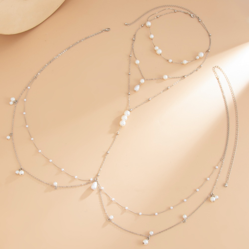 Kalung Mutiara Imitasi Multi L - Body Jewelry Harness ulasan dan harga