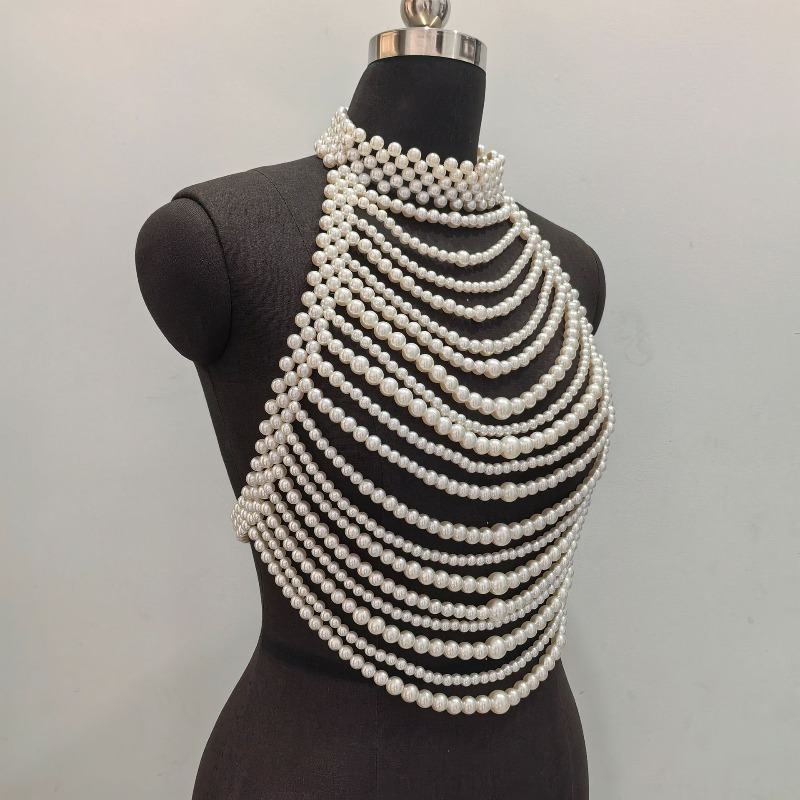 Rantai dada manik-manik gaya i - Body Jewelry Chest ulasan dan harga