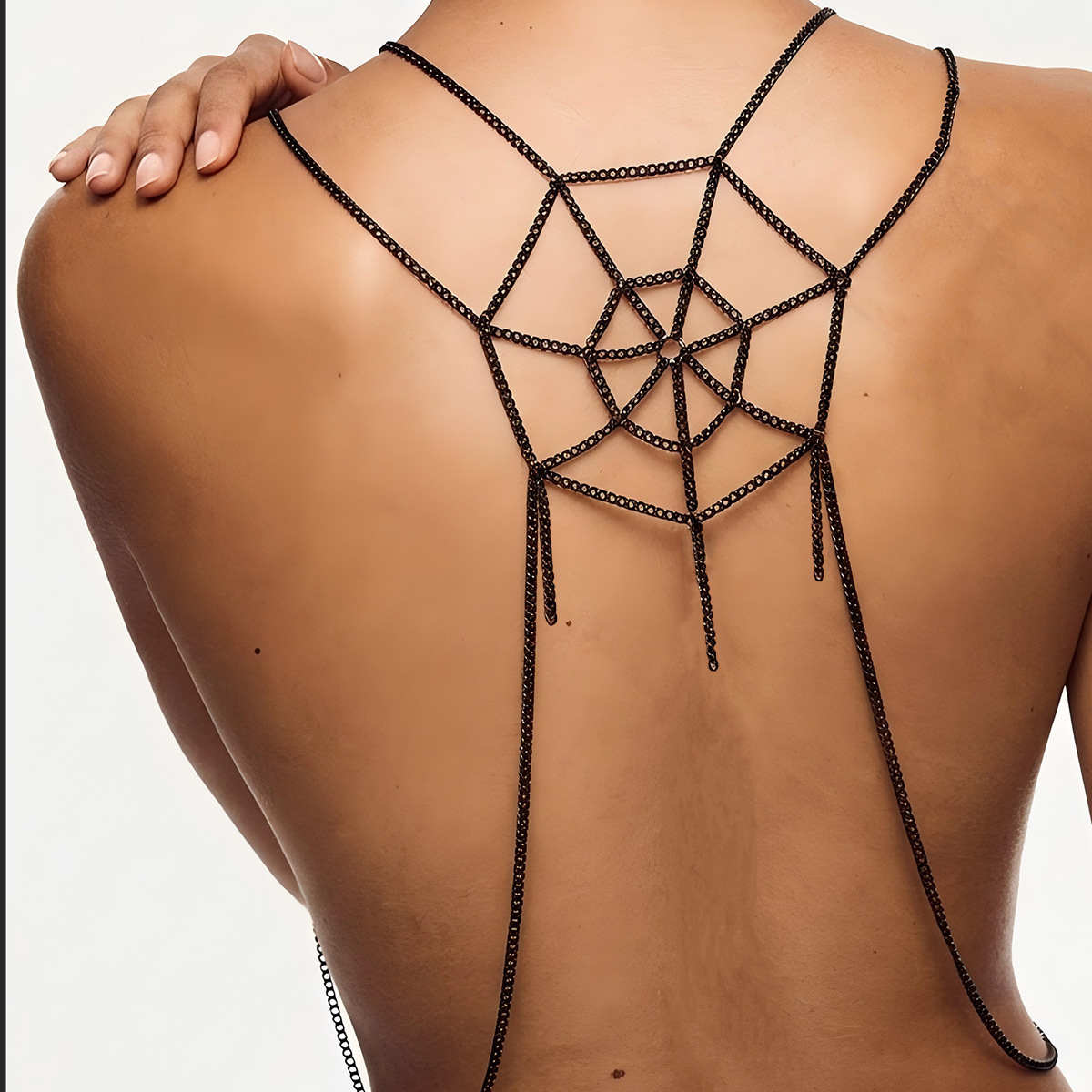 Kalung Rantai Hitam Gothic unt - Body Jewelry Harness ulasan dan harga