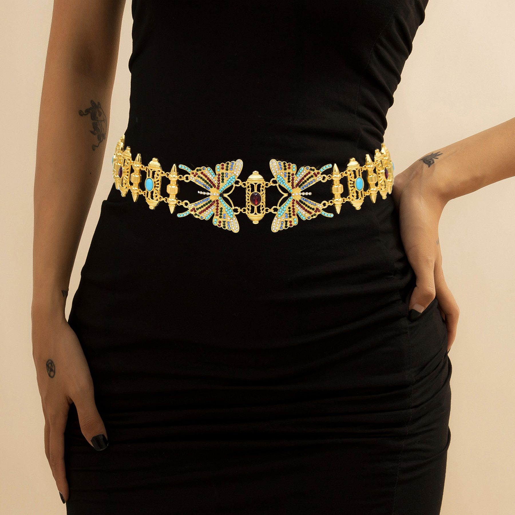 Aksesoris rantai perut pinggan - Body Jewelry Indian ulasan dan harga